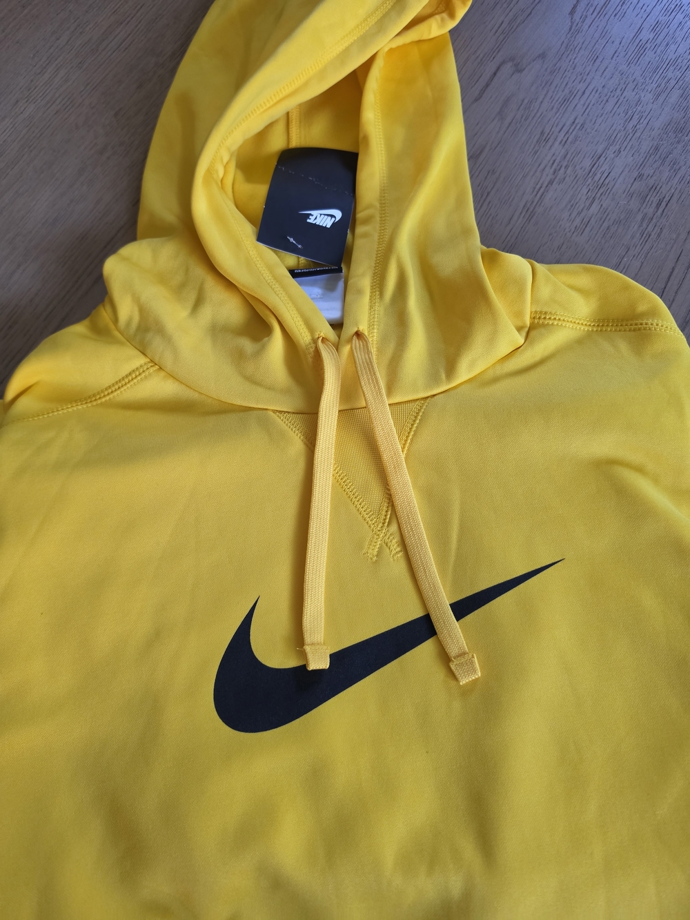 Nike Yellow Hoodie with Black Swoosh